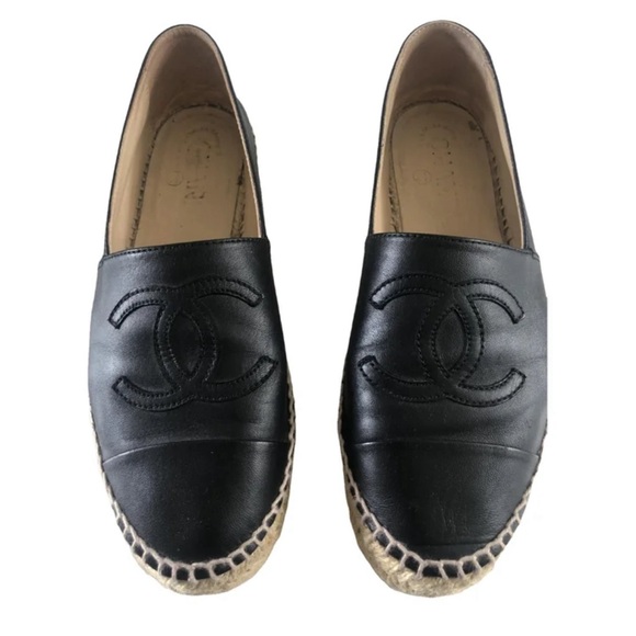 🎈🎈🎈 SOLD🎈🎈🎈CHANEL Black Lambskin CC Espadrilles- FULL SET LK NEW - sale - Picture 11 of 13